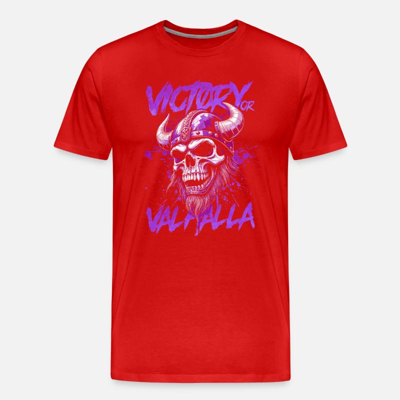Nordischer Wikingersieg oder Walhalla - Männer Premium Bio T-Shirt - Rot