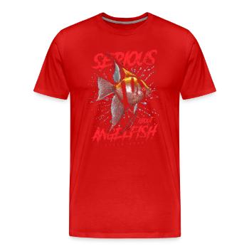 Ernsthaft im Bereich Diskusfische seit 1937 - Männer Premium Bio T-Shirt - Rot - Vorne - Damien (186cm)