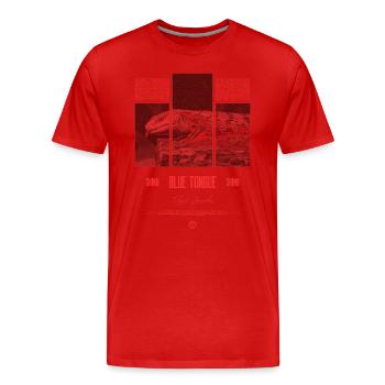 Blue Tongue Skink Reptile Keeper Streetwear - Männer Premium Bio T-Shirt - Rot - Vorne - Damien (186cm)
