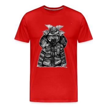 SAMOURAÏ TIGRE - T-shirt bio Premium Homme - rouge - Devant - Damien (186cm)