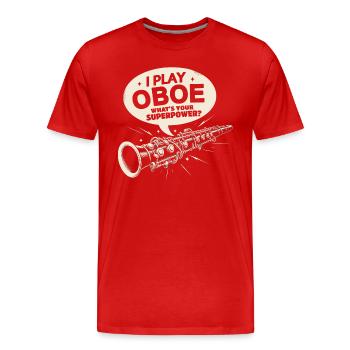 Oboe Oboistin Oboist - Men's Premium Organic T-Shirt - red - Front - Damien (186cm)