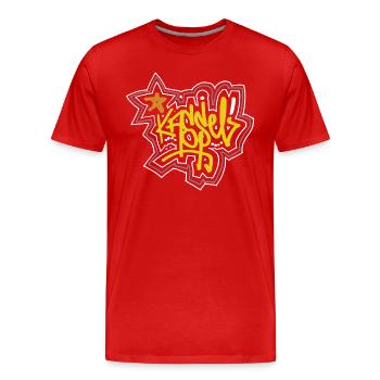 Kassel - Lettrage Tag / Grafitti - T-shirt bio Premium Homme - rouge - Devant - Damien (186cm)