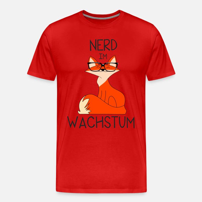 Fuchs-Nerd - Männer Premium Bio T-Shirt - Rot