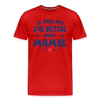 I can't I messed up with grandma - Men's Premium Organic T-Shirt - red - Front - Damien (186cm)
