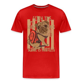 J'en ai rien à faire - T-shirt bio Premium Homme - rouge - Devant - Damien (186cm)