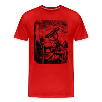 teleskop-astronomie-mann - Männer Premium Bio T-Shirt - Rot - Vorne - Damien (186cm)
