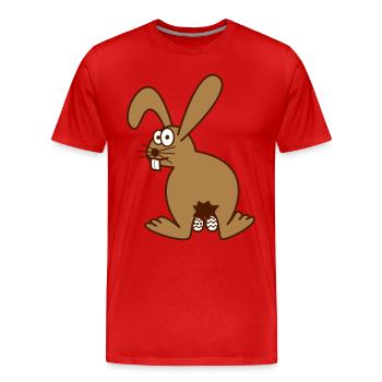 Osterhase mit ostereiern - Männer Premium Bio T-Shirt - Rot - Vorne - Damien (186cm)