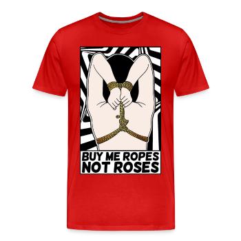 EROTIC POP-ART ARTWORK SEXY SHIBARI BONDAGE GIRL - Männer Premium Bio T-Shirt - Rot - Vorne - Damien (186cm)