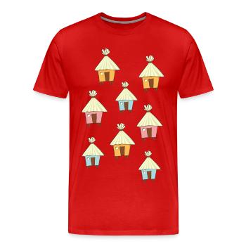 cabane de plage - T-shirt bio Premium Homme - rouge - Devant - Damien (186cm)