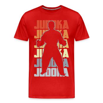 Vintage Judoka - Men's Premium Organic T-Shirt - red - Front - Damien (186cm)