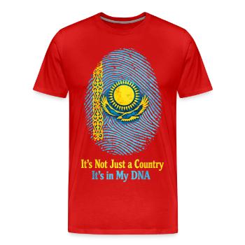 Empreinte génétique Kazakhstan - Drapeau Proud Roots - T-shirt bio Premium Homme - rouge - Devant - Damien (186cm)