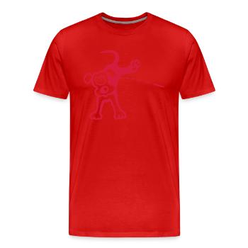 Pinkelpaul - T-shirt bio Premium Homme - rouge - Devant - Damien (186cm)