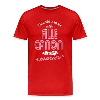 future mariée T-shirt evjf - T-shirt bio Premium Homme - rouge - Devant - Damien (186cm)