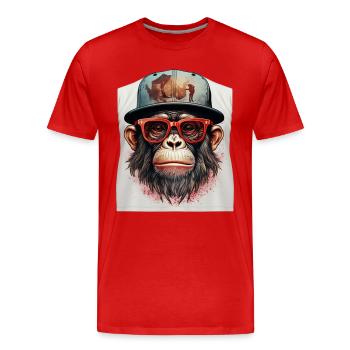 Monkey Geek - Men's Premium Organic T-Shirt - red - Front - Damien (186cm)