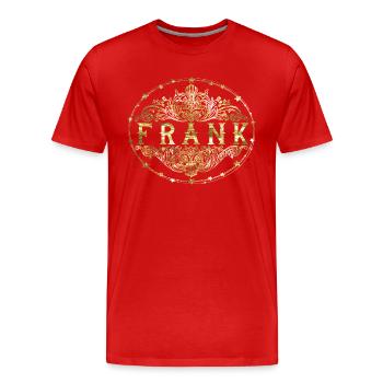 Frank - Männer Premium Bio T-Shirt - Rot - Vorne - Damien (186cm)