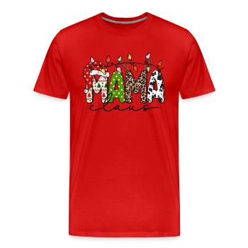 Christmas Mama, mama claus - Men's Premium Organic T-Shirt - red - Front - Damien (186cm)