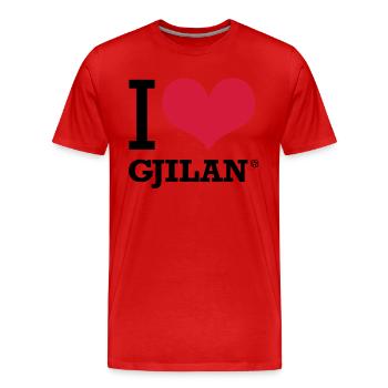 I LOVE GJILAN - Männer Premium Bio T-Shirt - Rot - Vorne - Damien (186cm)