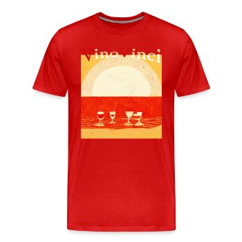 Beach and Wine - Männer Premium Bio T-Shirt - Rot - Vorne - Damien (186cm)