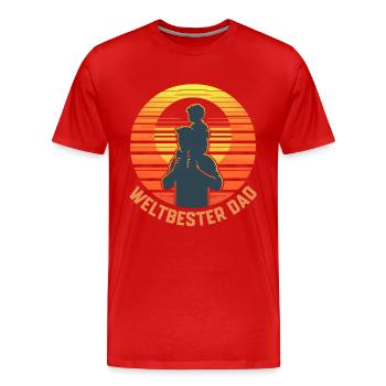Weltbester Dad Retro Vatertagsgeschenk - Männer Premium Bio T-Shirt - Rot - Vorne - Damien (186cm)