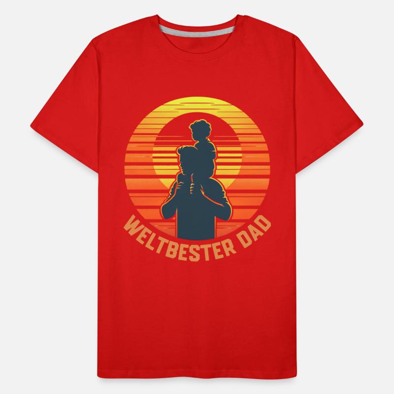 Weltbester Dad Retro Vatertagsgeschenk Männer Premium Bio T-Shirt