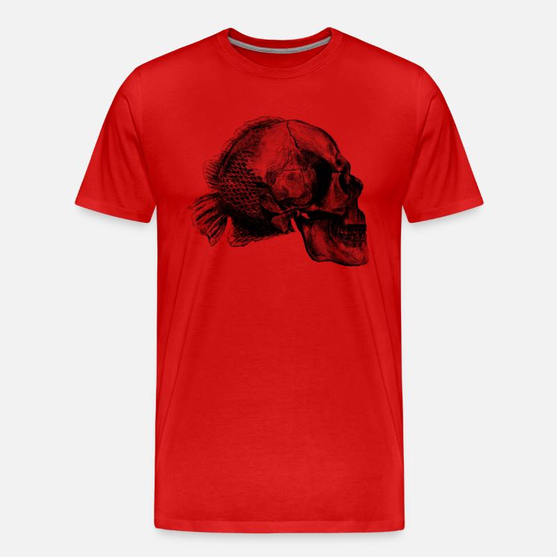 Skullfish - Männer Premium Bio T-Shirt - Rot