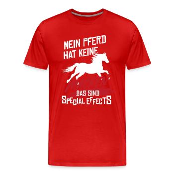 Reiterin Reitsport Reiten Pferd Macken Reitverein - Männer Premium Bio T-Shirt - Rot - Vorne - Damien (186cm)