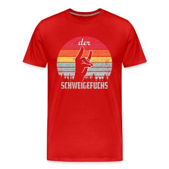 DER SCHWEIGEFUCHS - Männer Premium Bio T-Shirt - Rot - Vorne - Damien (186cm)