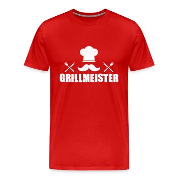 Ich bin Grillmeister - Männer Premium Bio T-Shirt - Rot - Vorne - Damien (186cm)