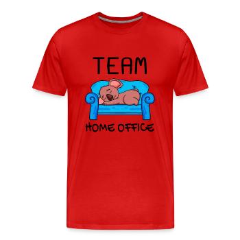 Team Home Office Koala Relax Lazy Funny - Men's Premium Organic T-Shirt - red - Front - Damien (186cm)