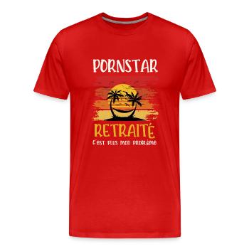 pornstar retraité - T-shirt bio Premium Homme - rouge - Devant - Damien (186cm)