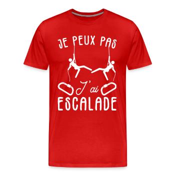 Je Peux Pas J'ai Escalade humour escalade Drole - T-shirt bio Premium Homme - rouge - Devant - Damien (186cm)
