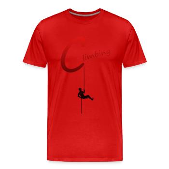 Klettern Kletterer Climbing Abseilen - Männer Premium Bio T-Shirt - Rot - Vorne - Damien (186cm)