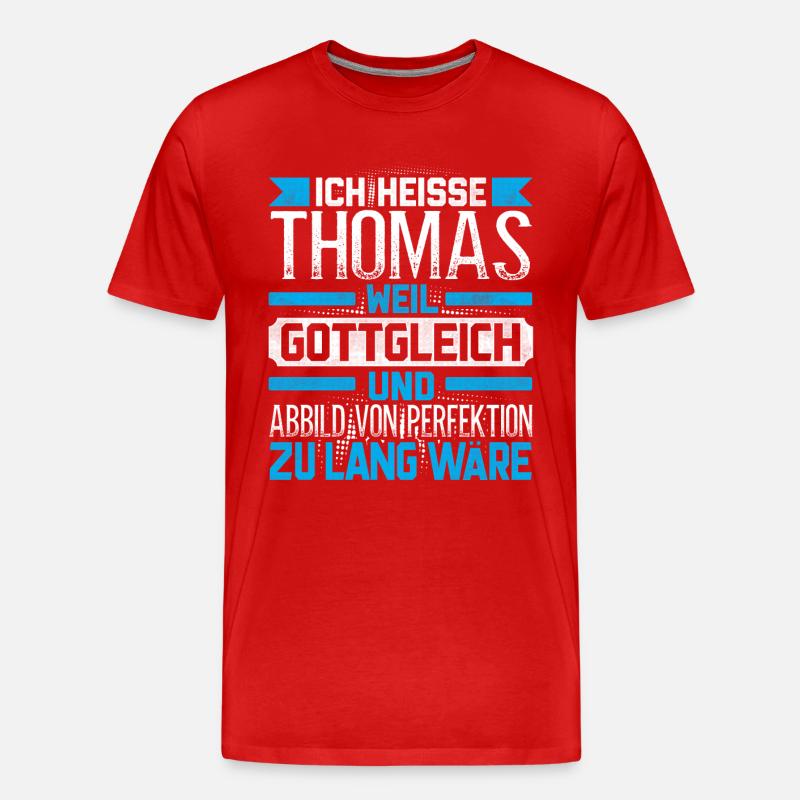 THOMAS - Gottgleich - Männer Premium Bio T-Shirt - Rot