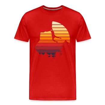 Vintage Rappel Rock Climbing - Men's Premium Organic T-Shirt - red - Front - Damien (186cm)