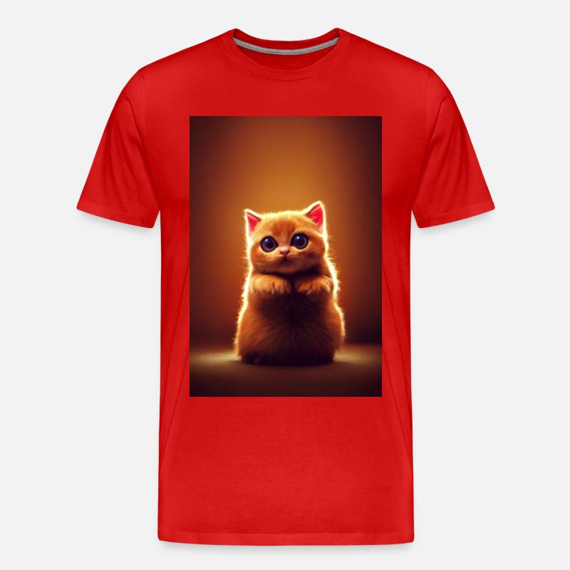 super cute cat - Männer Premium Bio T-Shirt - Rot