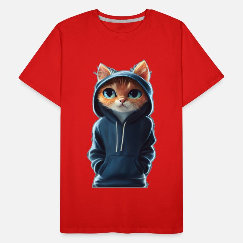 Bockige Katze mit Pullover Männer Premium Bio T-Shirt