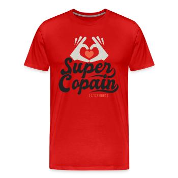 Super copain l unique cadeau copain ami - T-shirt bio Premium Homme - rouge - Devant - Damien (186cm)