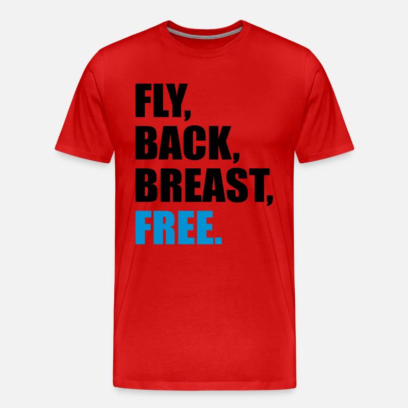 schwimmen - Männer Premium Bio T-Shirt - Rot