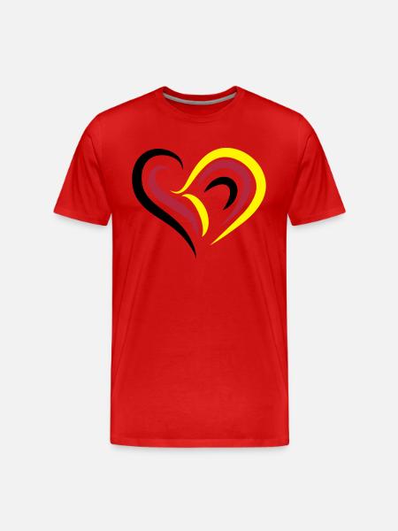 EM2018 DE (Herz) - Männer Premium Bio T-Shirt - Rot