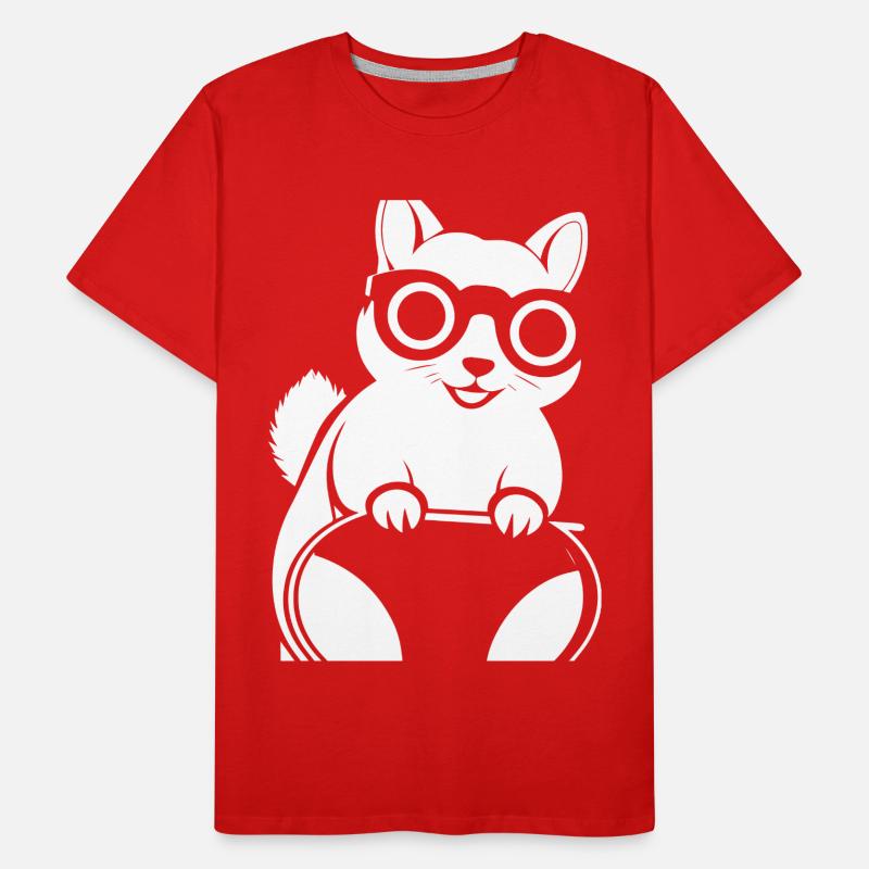 Funny Squirrel Wearing Sunglasses Squirrels Men's Premium Organic T-Shirt