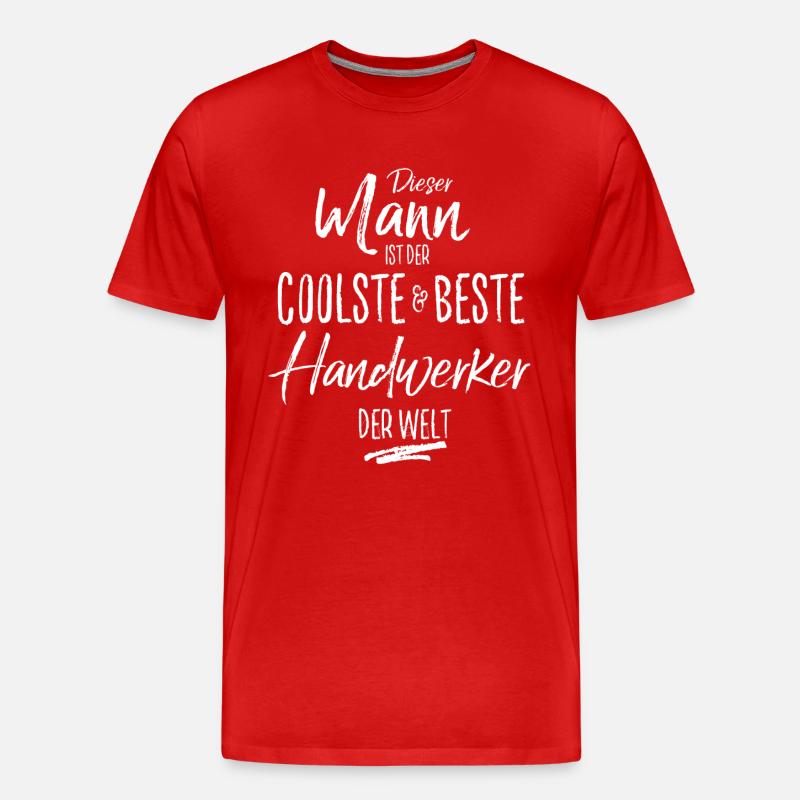 handwerker - Männer Premium Bio T-Shirt - Rot