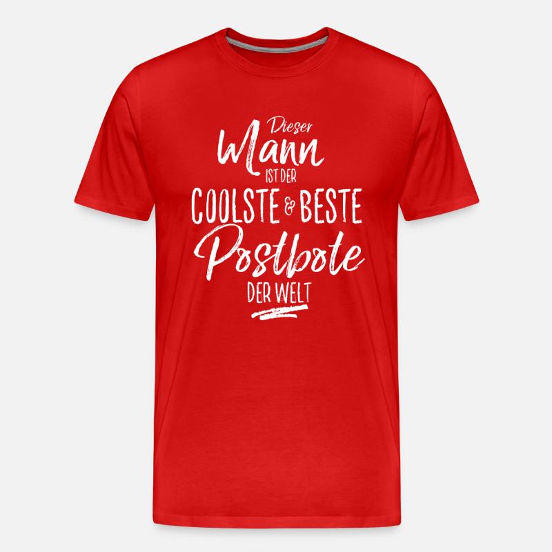 postbote - Männer Premium Bio T-Shirt - Rot