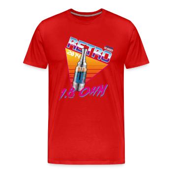 retro 1,8ohm - Männer Premium Bio T-Shirt - Rot - Vorne - Damien (186cm)