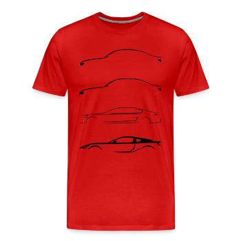 Conception de voiture silhouette de voiture de sport - T-shirt bio Premium Homme - rouge - Devant - Damien (186cm)