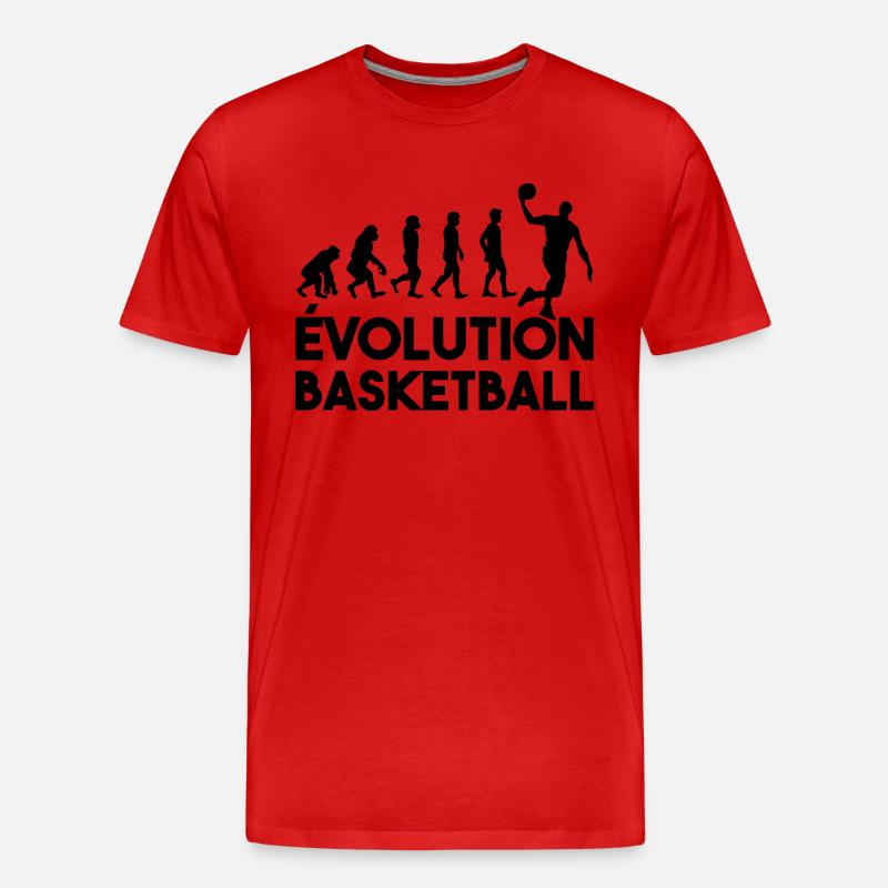Basketball-Evolution - Männer Premium Bio T-Shirt - Rot