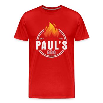 Pauls BBQ - Men's Premium Organic T-Shirt - red - Front - Damien (186cm)