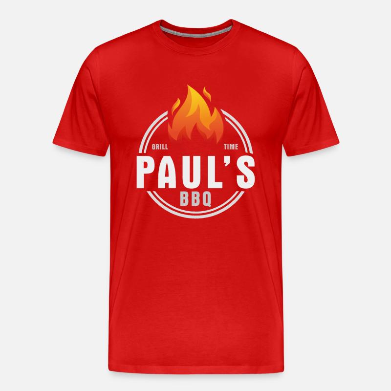 Pauls BBQ - Männer Premium Bio T-Shirt - Rot