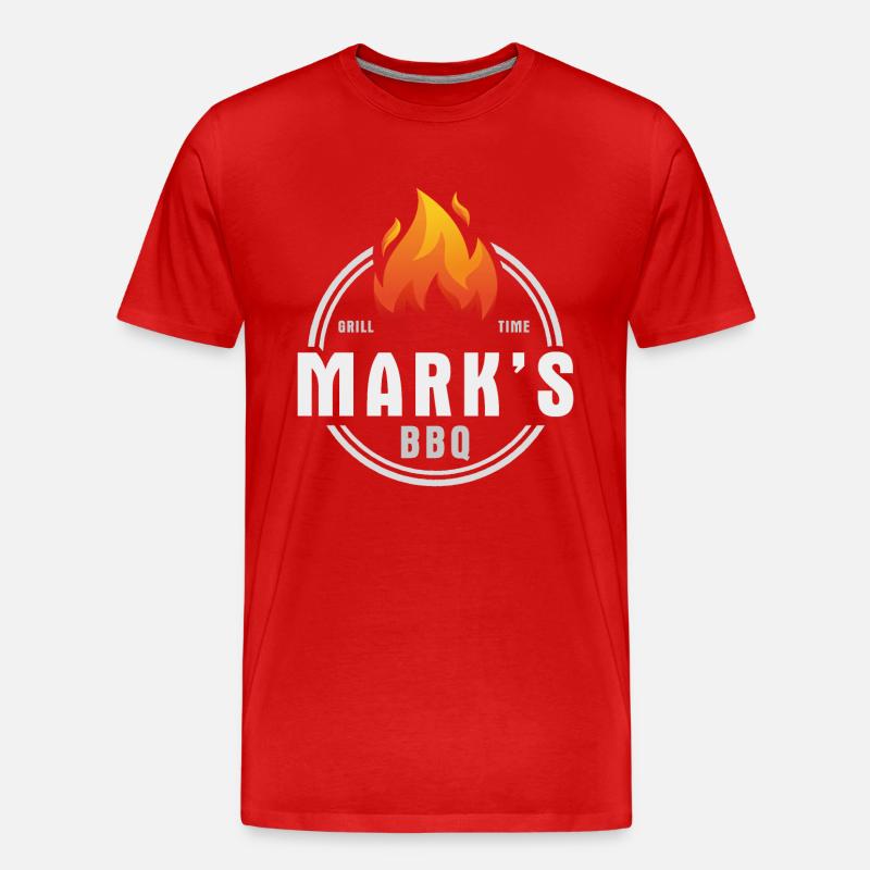Marks BBQ - Männer Premium Bio T-Shirt - Rot