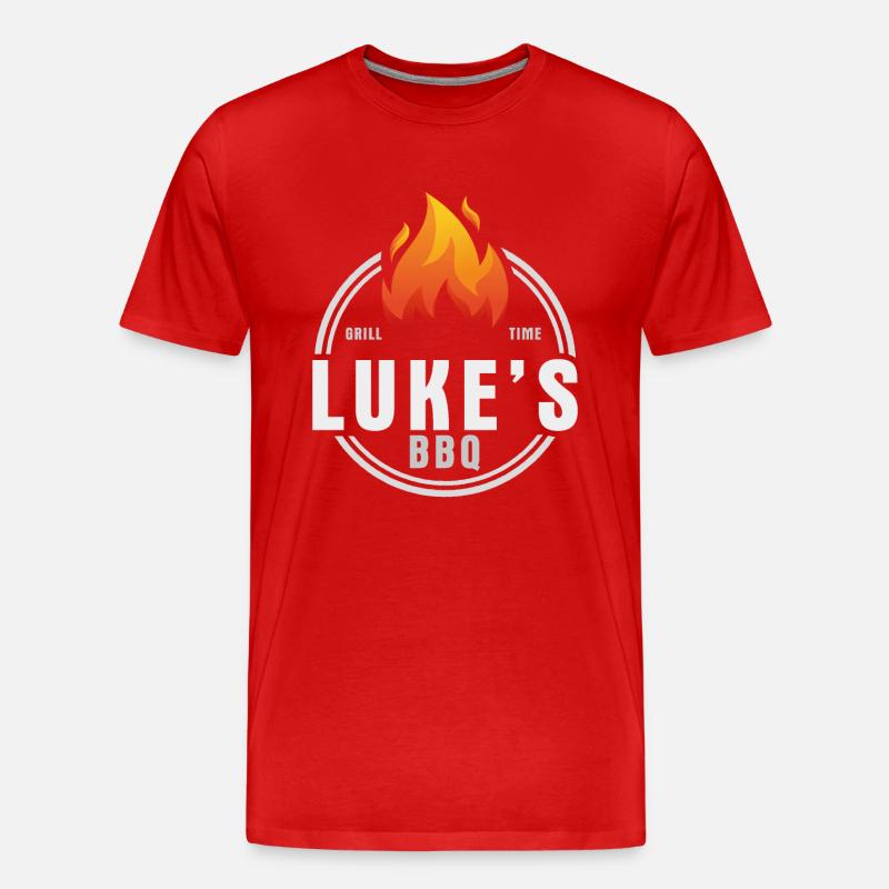 Lukes BBQ - Männer Premium Bio T-Shirt - Rot