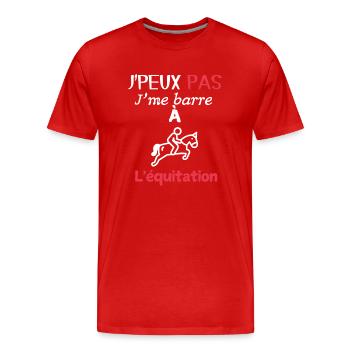Horse Riding Fan – I'm Riding - Men's Premium Organic T-Shirt - red - Front - Damien (186cm)